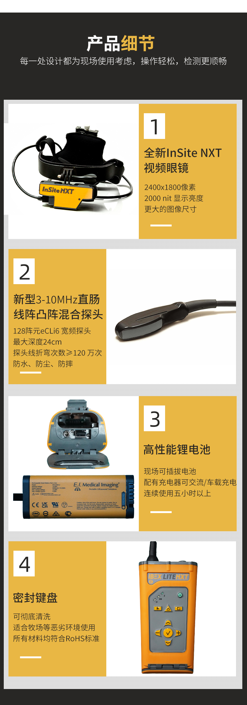 进口牛用B超机参数