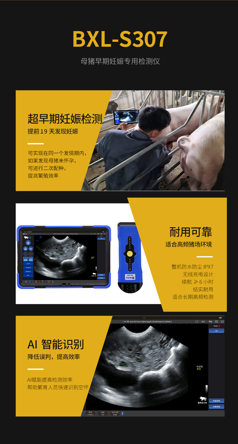 坚固耐用高清母猪测孕仪